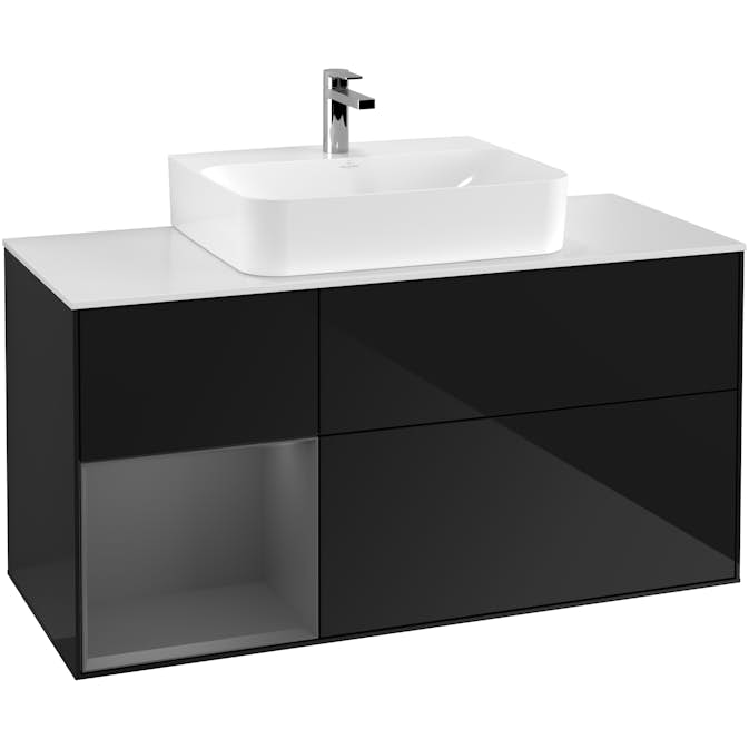 Tvättställsskåp Villeroy & Boch Finion med 3 Lådor Hylla och Bänkskiva för Centrerat Tvättställ