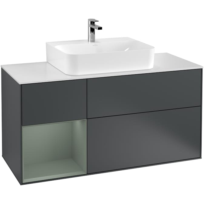 Tvättställsskåp Villeroy & Boch Finion med 3 Lådor Hylla och Bänkskiva för Centrerat Tvättställ