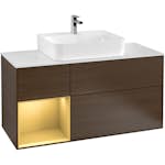 Tvättställsskåp Villeroy & Boch Finion med 3 Lådor Hylla och Bänkskiva för Centrerat Tvättställ