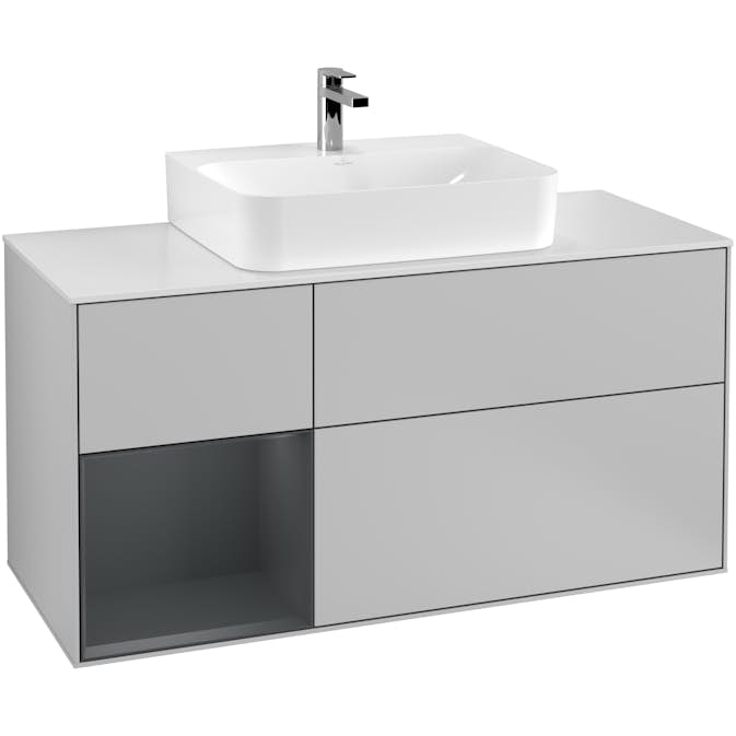 Tvättställsskåp Villeroy & Boch Finion med 3 Lådor Hylla och Bänkskiva för Centrerat Tvättställ