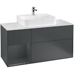 Tvättställsskåp Villeroy & Boch Finion med 3 Lådor Hylla och Bänkskiva för Centrerat Tvättställ