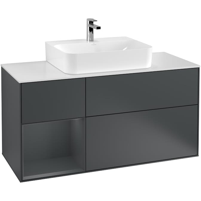 Tvättställsskåp Villeroy & Boch Finion med 3 Lådor Hylla och Bänkskiva för Centrerat Tvättställ
