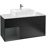 Tvättställsskåp Villeroy & Boch Finion med 3 Lådor Hylla och Bänkskiva för Centrerat Tvättställ