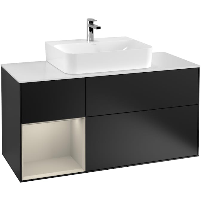 Tvättställsskåp Villeroy & Boch Finion med 3 Lådor Hylla och Bänkskiva för Centrerat Tvättställ