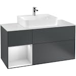 Tvättställsskåp Villeroy & Boch Finion med 3 Lådor Hylla och Bänkskiva för Centrerat Tvättställ