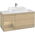 Tvättställsskåp Villeroy & Boch Finion med 3 Lådor Hylla och Bänkskiva för Centrerat Tvättställ