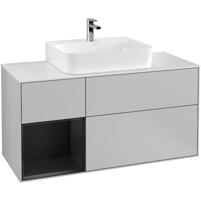 Tvättställsskåp Villeroy & Boch Finion med 3 Lådor Hylla och Bänkskiva för Centrerat Tvättställ