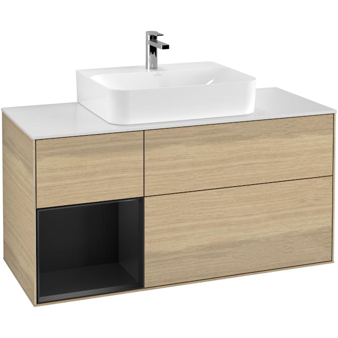 Tvättställsskåp Villeroy & Boch Finion med 3 Lådor Hylla och Bänkskiva för Centrerat Tvättställ