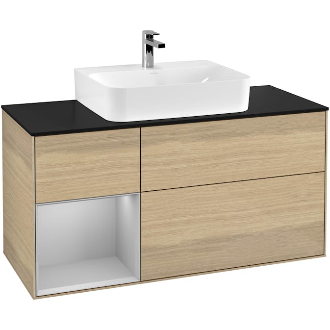 Tvättställsskåp Villeroy & Boch Finion med 3 Lådor Hylla och Bänkskiva för Centrerat Tvättställ