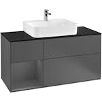 Tvättställsskåp Villeroy & Boch Finion med 3 Lådor Hylla och Bänkskiva för Centrerat Tvättställ