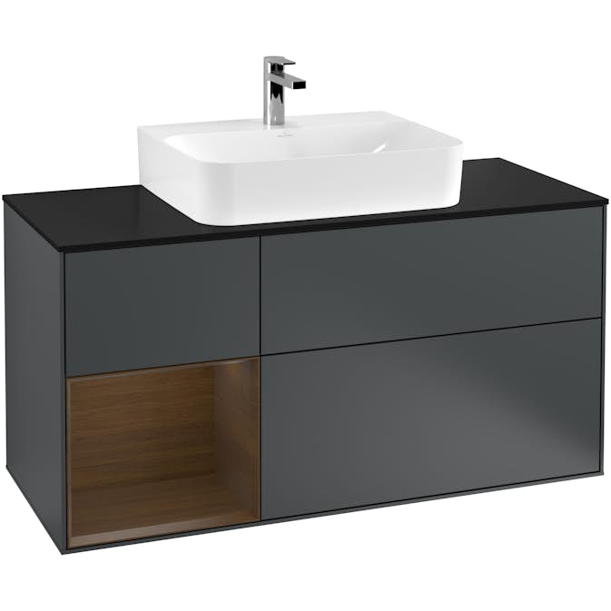 Tvättställsskåp Villeroy & Boch Finion med 3 Lådor Hylla och Bänkskiva för Centrerat Tvättställ