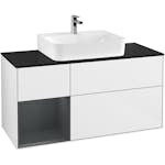 Tvättställsskåp Villeroy & Boch Finion med 3 Lådor Hylla och Bänkskiva för Centrerat Tvättställ