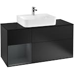 Tvättställsskåp Villeroy & Boch Finion med 3 Lådor Hylla och Bänkskiva för Centrerat Tvättställ