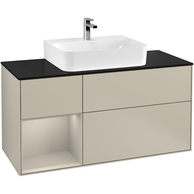 Tvättställsskåp Villeroy & Boch Finion med 3 Lådor Hylla och Bänkskiva för Centrerat Tvättställ