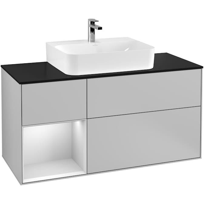 Tvättställsskåp Villeroy & Boch Finion med 3 Lådor Hylla och Bänkskiva för Centrerat Tvättställ