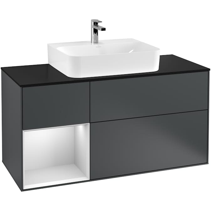 Tvättställsskåp Villeroy & Boch Finion med 3 Lådor Hylla och Bänkskiva för Centrerat Tvättställ