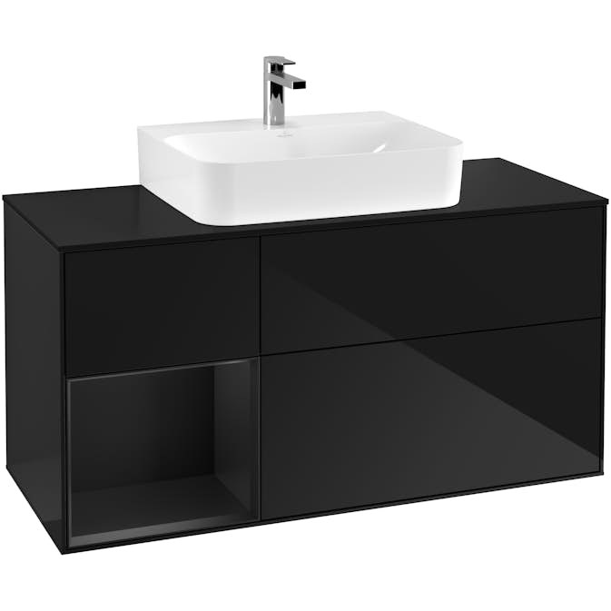 Tvättställsskåp Villeroy & Boch Finion med 3 Lådor Hylla och Bänkskiva för Centrerat Tvättställ