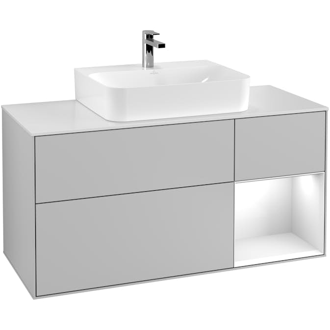 Tvättställsskåp Villeroy & Boch Finion med 3 Lådor Hylla och Bänkskiva för Centrerat Tvättställ