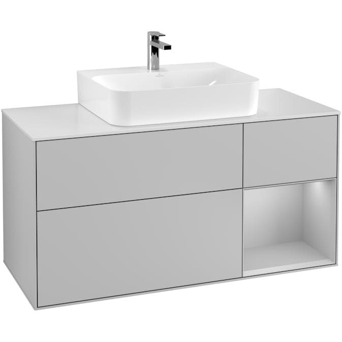 Tvättställsskåp Villeroy & Boch Finion med 3 Lådor Hylla och Bänkskiva för Centrerat Tvättställ