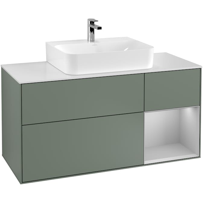 Tvättställsskåp Villeroy & Boch Finion med 3 Lådor Hylla och Bänkskiva för Centrerat Tvättställ