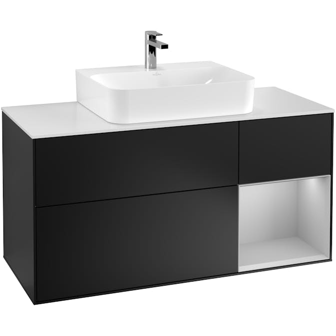 Tvättställsskåp Villeroy & Boch Finion med 3 Lådor Hylla och Bänkskiva för Centrerat Tvättställ