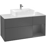 Tvättställsskåp Villeroy & Boch Finion med 3 Lådor Hylla och Bänkskiva för Centrerat Tvättställ