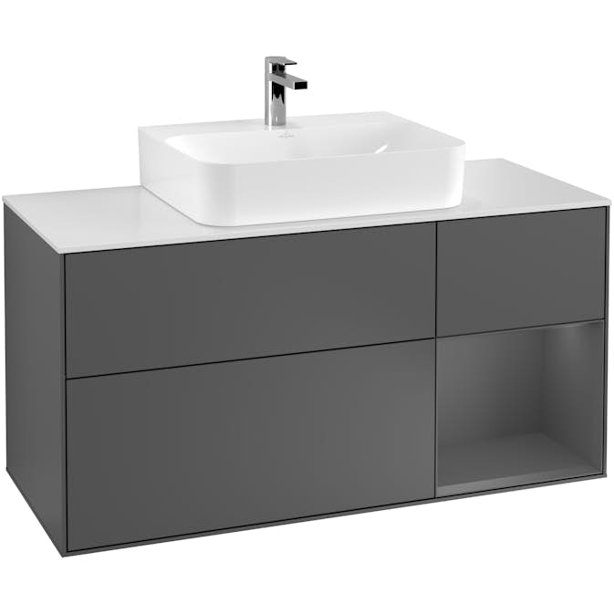 Tvättställsskåp Villeroy & Boch Finion med 3 Lådor Hylla och Bänkskiva för Centrerat Tvättställ