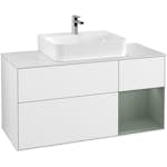 Tvättställsskåp Villeroy & Boch Finion med 3 Lådor Hylla och Bänkskiva för Centrerat Tvättställ