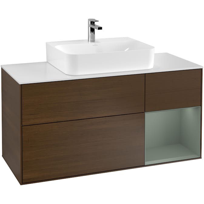 Tvättställsskåp Villeroy & Boch Finion med 3 Lådor Hylla och Bänkskiva för Centrerat Tvättställ