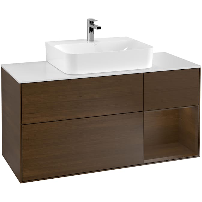 Tvättställsskåp Villeroy & Boch Finion med 3 Lådor Hylla och Bänkskiva för Centrerat Tvättställ