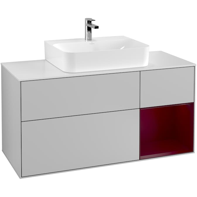 Tvättställsskåp Villeroy & Boch Finion med 3 Lådor Hylla och Bänkskiva för Centrerat Tvättställ