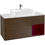 Tvättställsskåp Villeroy & Boch Finion med 3 Lådor Hylla och Bänkskiva för Centrerat Tvättställ