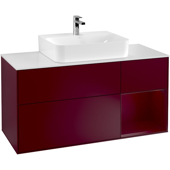 Tvättställsskåp Villeroy & Boch Finion med 3 Lådor Hylla och Bänkskiva för Centrerat Tvättställ