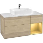 Tvättställsskåp Villeroy & Boch Finion med 3 Lådor Hylla och Bänkskiva för Centrerat Tvättställ