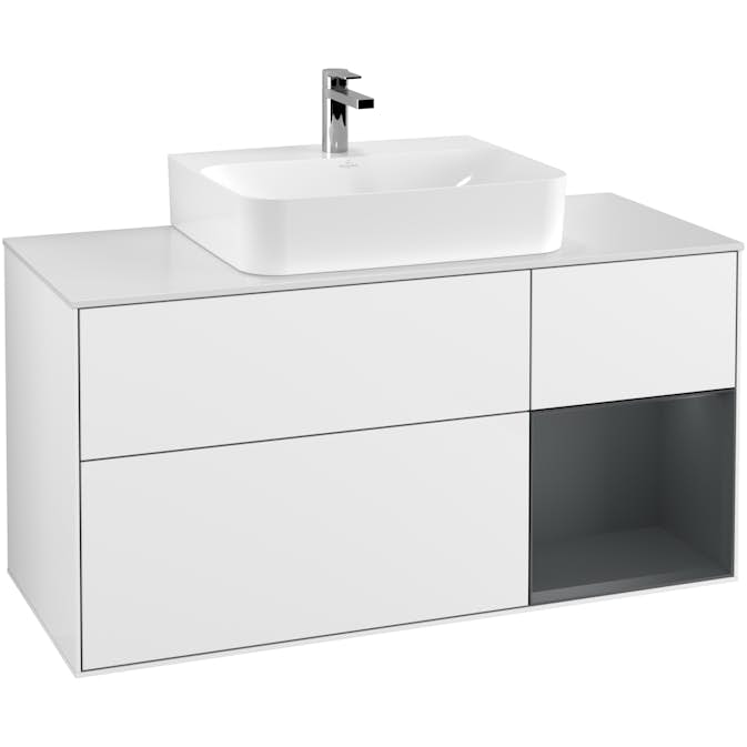 Tvättställsskåp Villeroy & Boch Finion med 3 Lådor Hylla och Bänkskiva för Centrerat Tvättställ