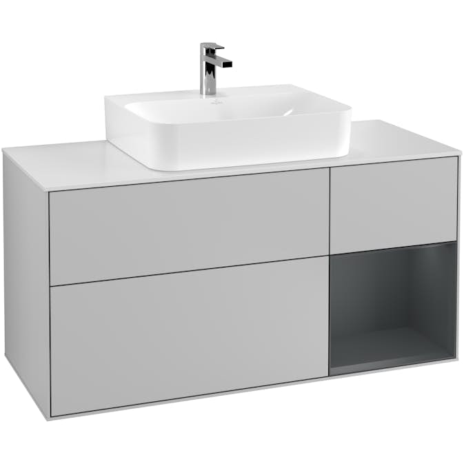 Tvättställsskåp Villeroy & Boch Finion med 3 Lådor Hylla och Bänkskiva för Centrerat Tvättställ