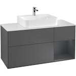 Tvättställsskåp Villeroy & Boch Finion med 3 Lådor Hylla och Bänkskiva för Centrerat Tvättställ