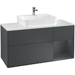 Tvättställsskåp Villeroy & Boch Finion med 3 Lådor Hylla och Bänkskiva för Centrerat Tvättställ