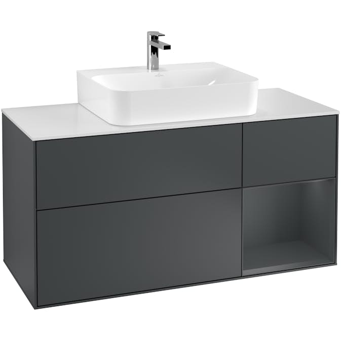 Tvättställsskåp Villeroy & Boch Finion med 3 Lådor Hylla och Bänkskiva för Centrerat Tvättställ