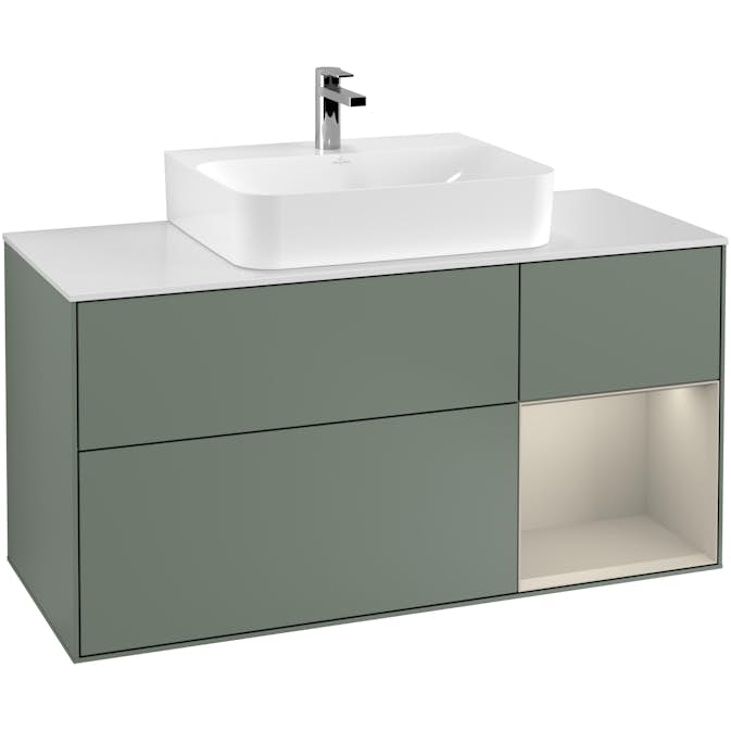 Tvättställsskåp Villeroy & Boch Finion med 3 Lådor Hylla och Bänkskiva för Centrerat Tvättställ