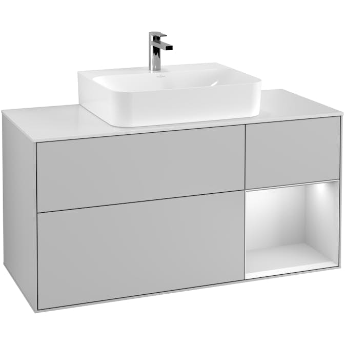 Tvättställsskåp Villeroy & Boch Finion med 3 Lådor Hylla och Bänkskiva för Centrerat Tvättställ