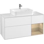 Tvättställsskåp Villeroy & Boch Finion med 3 Lådor Hylla och Bänkskiva för Centrerat Tvättställ