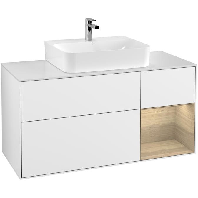 Tvättställsskåp Villeroy & Boch Finion med 3 Lådor Hylla och Bänkskiva för Centrerat Tvättställ