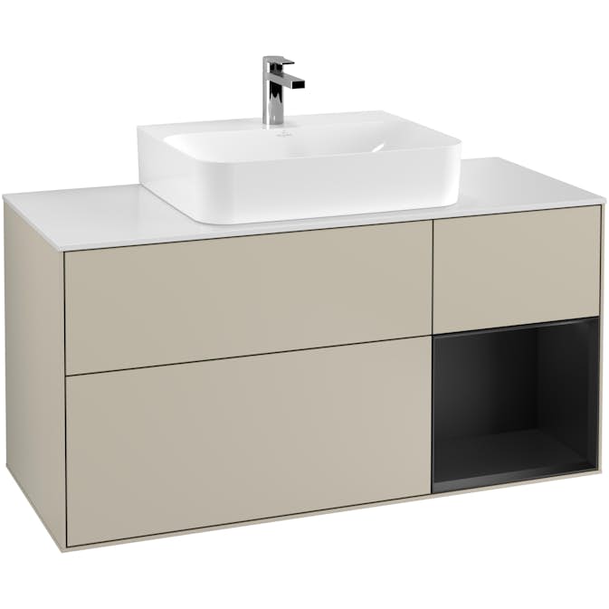 Tvättställsskåp Villeroy & Boch Finion med 3 Lådor Hylla och Bänkskiva för Centrerat Tvättställ