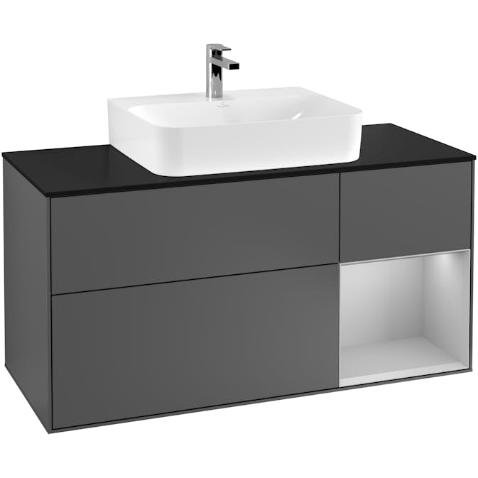 Tvättställsskåp Villeroy & Boch Finion med 3 Lådor Hylla och Bänkskiva för Centrerat Tvättställ