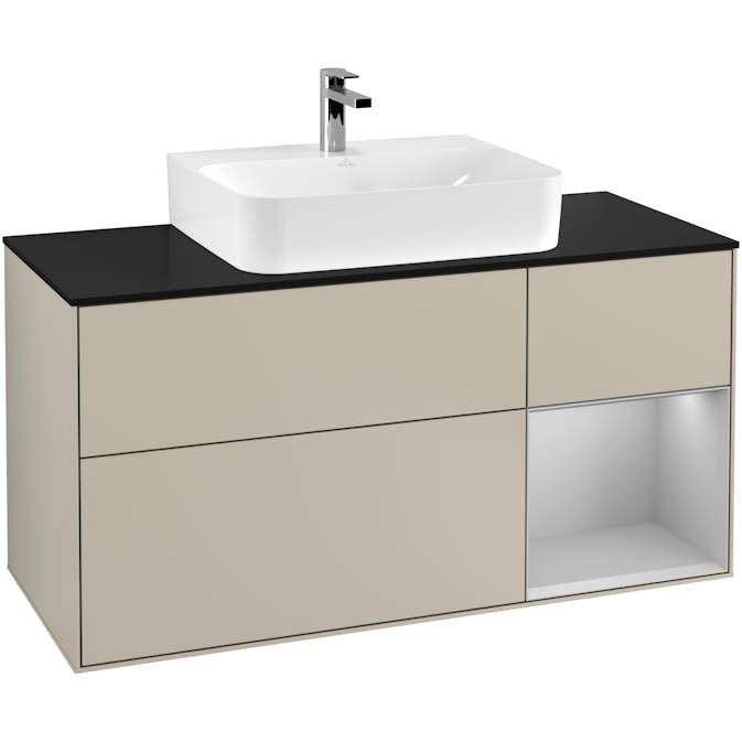 Tvättställsskåp Villeroy & Boch Finion med 3 Lådor Hylla och Bänkskiva för Centrerat Tvättställ