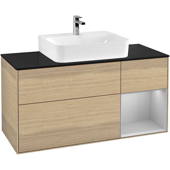 Tvättställsskåp Villeroy & Boch Finion med 3 Lådor Hylla och Bänkskiva för Centrerat Tvättställ