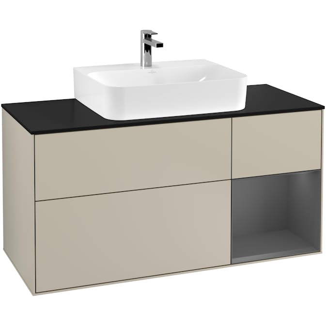 Tvättställsskåp Villeroy & Boch Finion med 3 Lådor Hylla och Bänkskiva för Centrerat Tvättställ