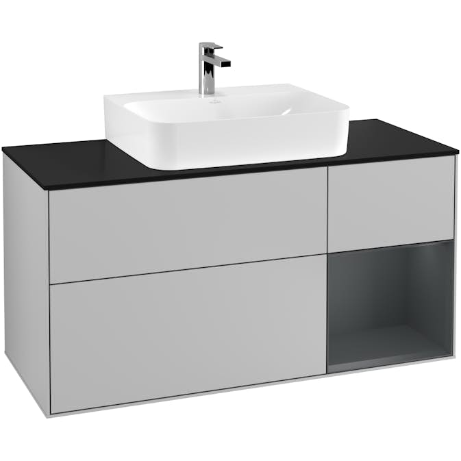 Tvättställsskåp Villeroy & Boch Finion med 3 Lådor Hylla och Bänkskiva för Centrerat Tvättställ