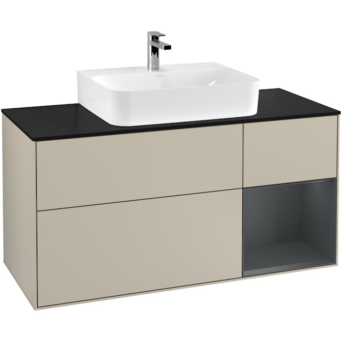 Tvättställsskåp Villeroy & Boch Finion med 3 Lådor Hylla och Bänkskiva för Centrerat Tvättställ